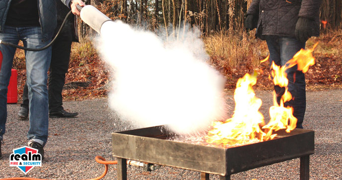 Fire Extinguisher training - Real Fire & Security